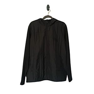 Alfani Hooded Zipper Vest Black Jacket